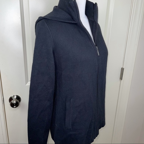 Cynthia Rowley Active Black Ribbed Hooded Jacket S - Picture 4 of 15
